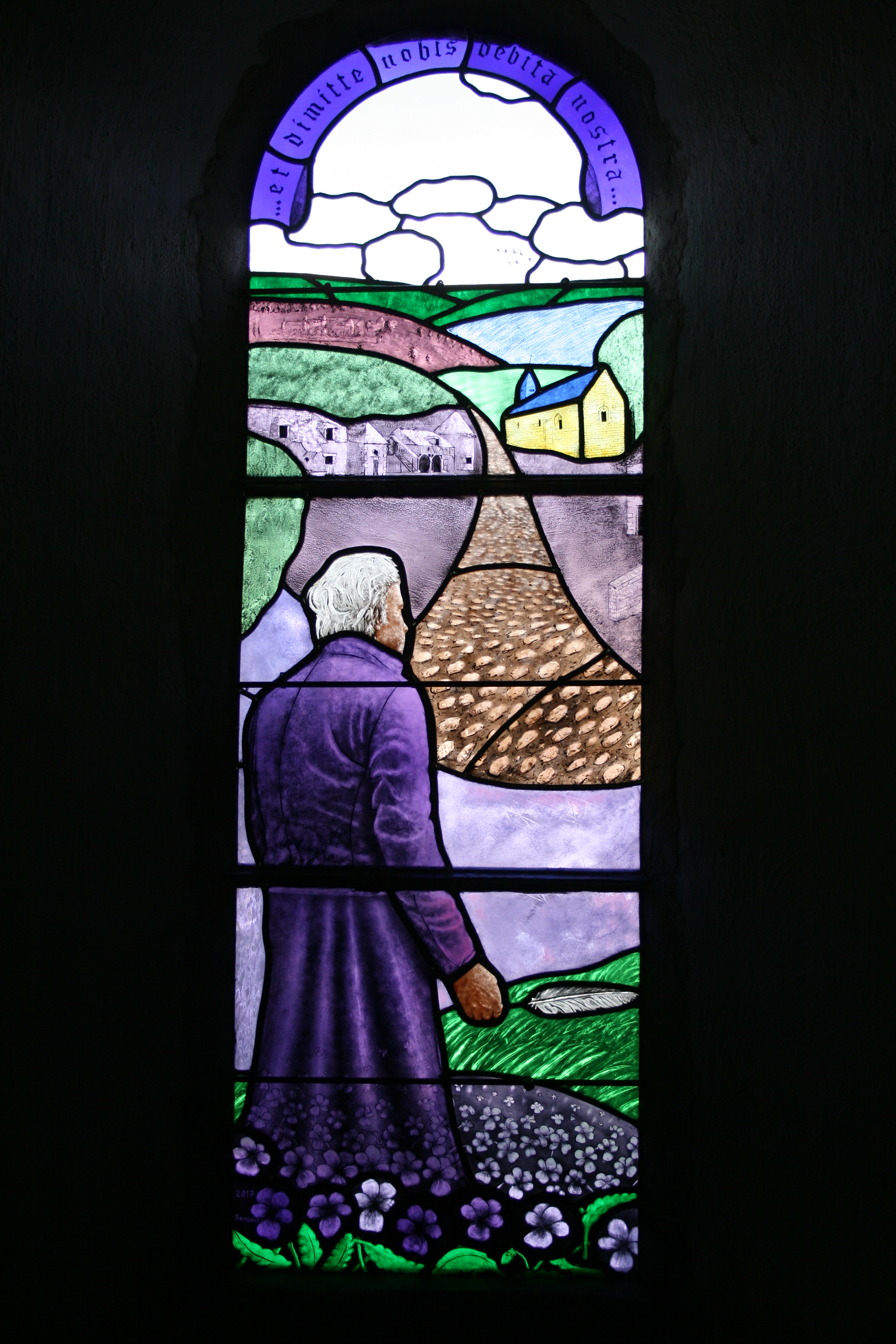 Vitrail Violet — Transept Nord, Église de Boult-aux-Bois