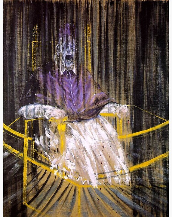 Etude d'après le portrait d'Innocent X de Velazquez, Francis Bacon — inspiration du vitrail Violet